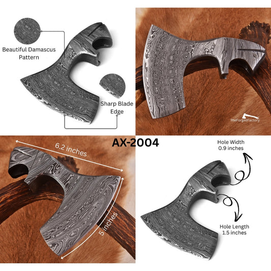 Damascus Steel Axe Head - Sharp & Perfect for Custom Axe Build.