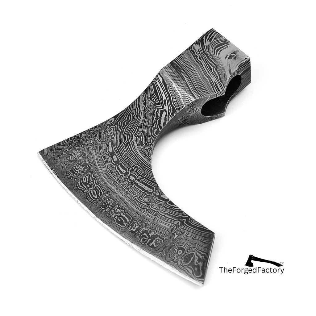 Damascus Steel Viking Axe Head - Sharp & Perfect for Custom Axe Build.