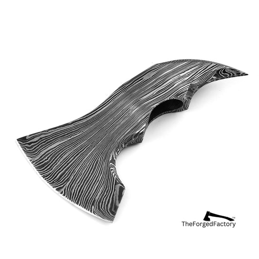 Black and white patterned object on a white background with 'The Forged Factory' logo.
