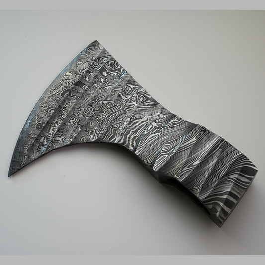 Damascus Steel Bearded Axe Head - Sharp & Perfect for Custom Axe Build.