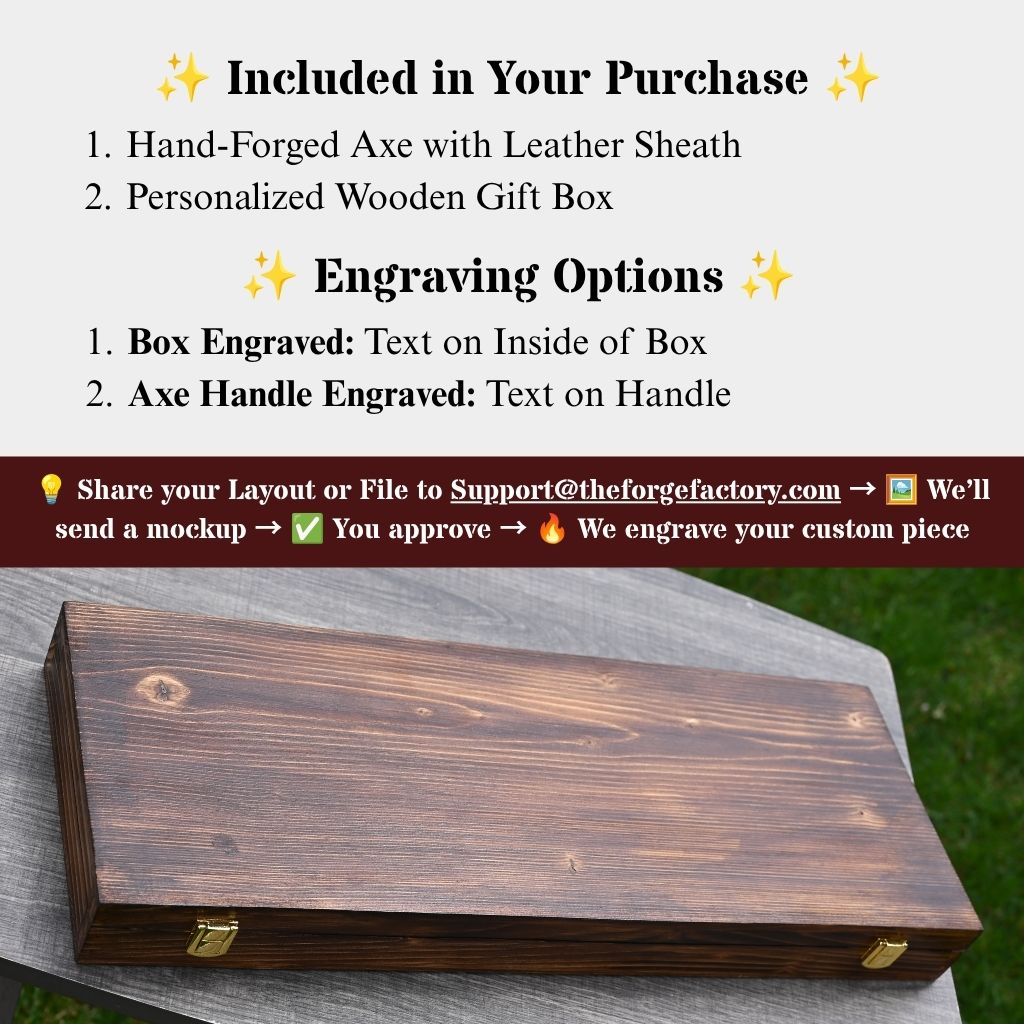 Boston Axe with Engraved Wooden Box | Father’s Day Gift for Dad