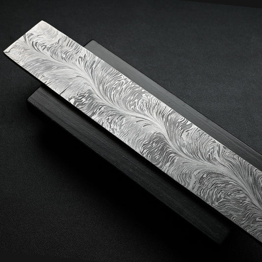 12" Snake Pattern Damascus Steel Billet - Knife Making Block